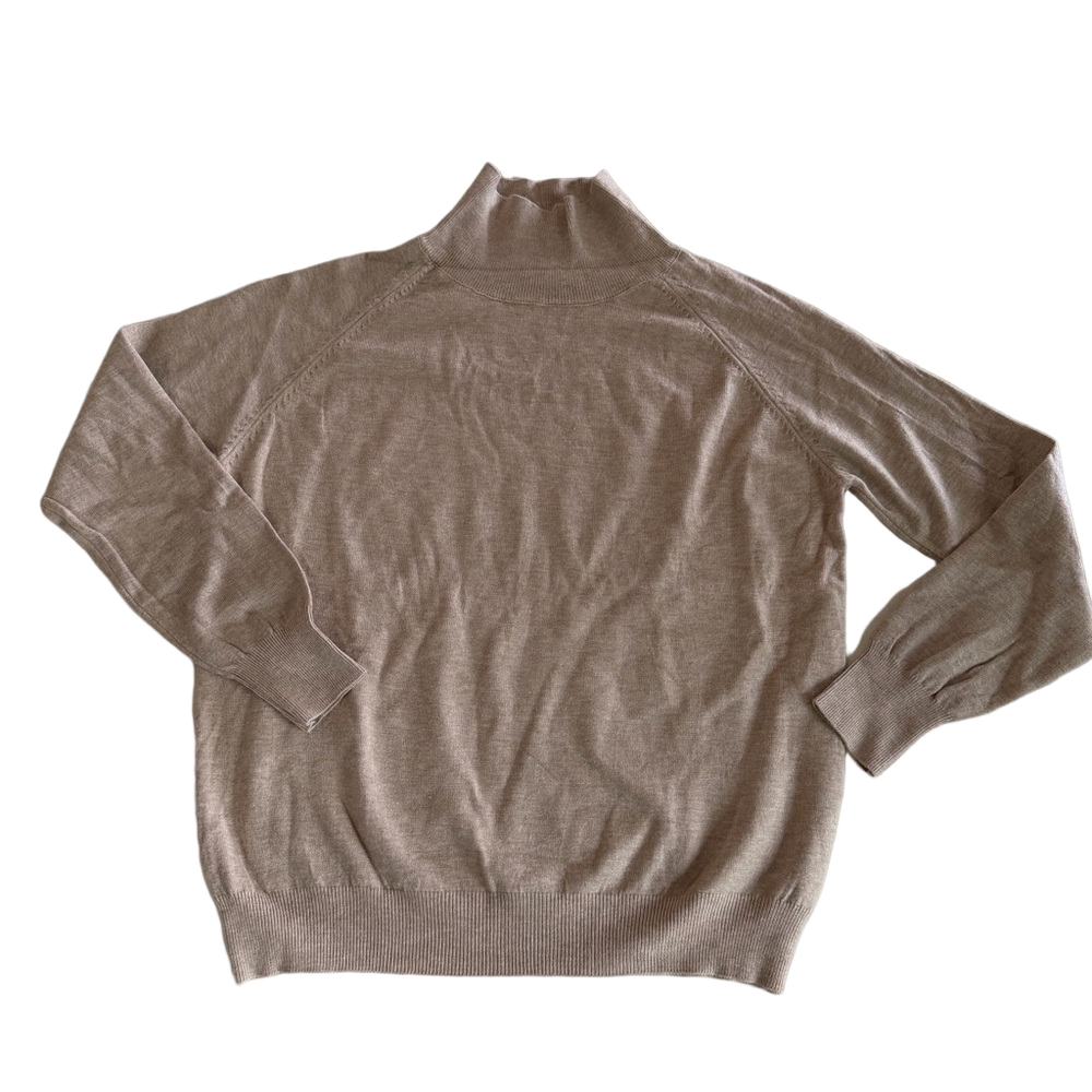 Women's NEW Tan Soft Mock Turtleneck Long Sleeve Sweater Size XL #260466